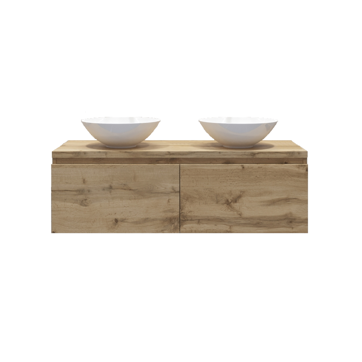 Gliss Design Badkamermeubelset Gliss Eros 120 cm Rustiek Eiken Met 2 Lades Met Waskom