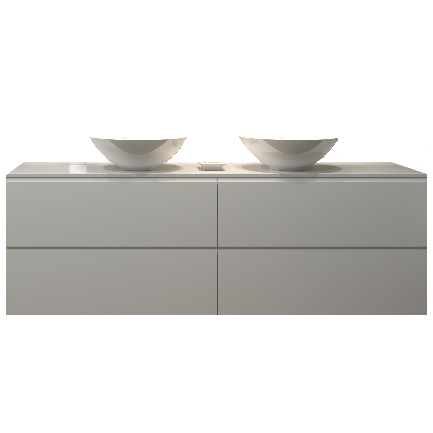 Gliss Design Badkamermeubelset Gliss Hermes 160 cm Hoogglans Wit Met Waskom