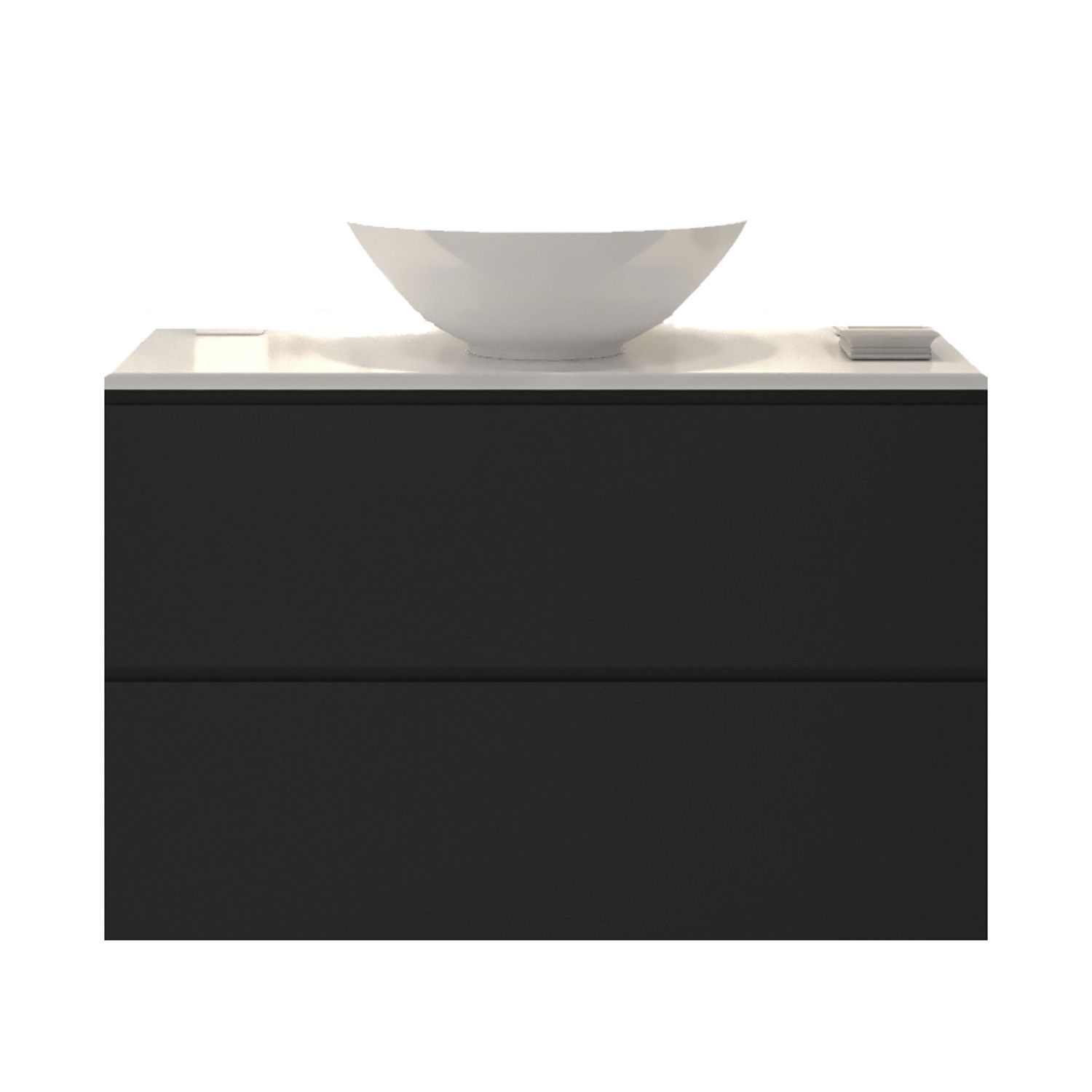 Gliss Design Badkamermeubelset Gliss Zeus 80 cm Mat Zwart Met Waskom