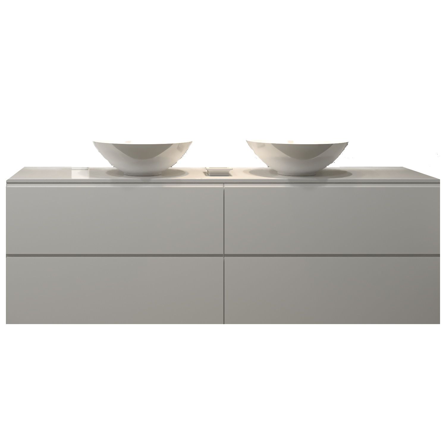 Gliss Design Badkamermeubelset Gliss Hermes 200 cm Hoogglans Wit Met Waskom