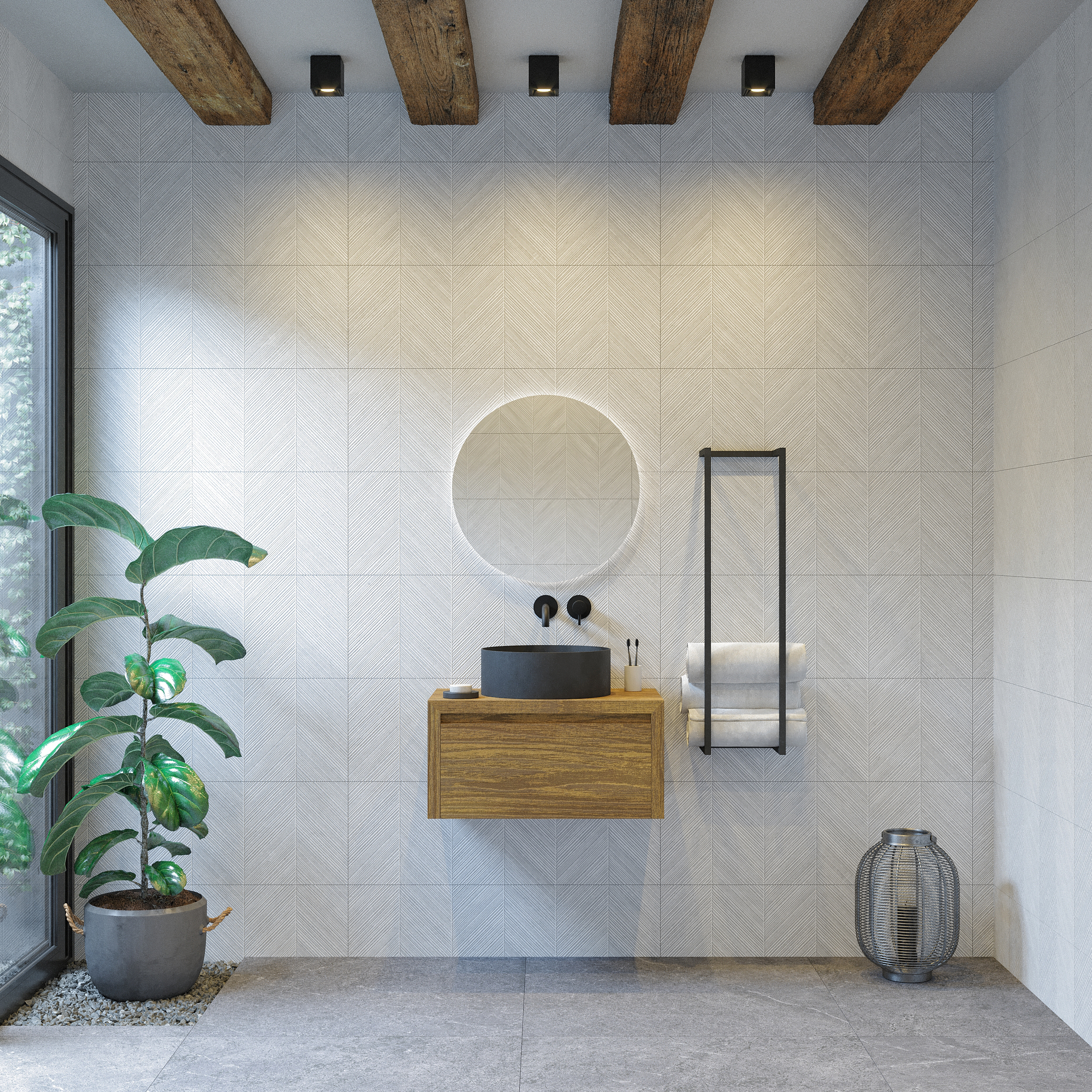 Gliss Design Badkamermeubelset Gliss Ares 80 cm Met Waskom Castle Brown