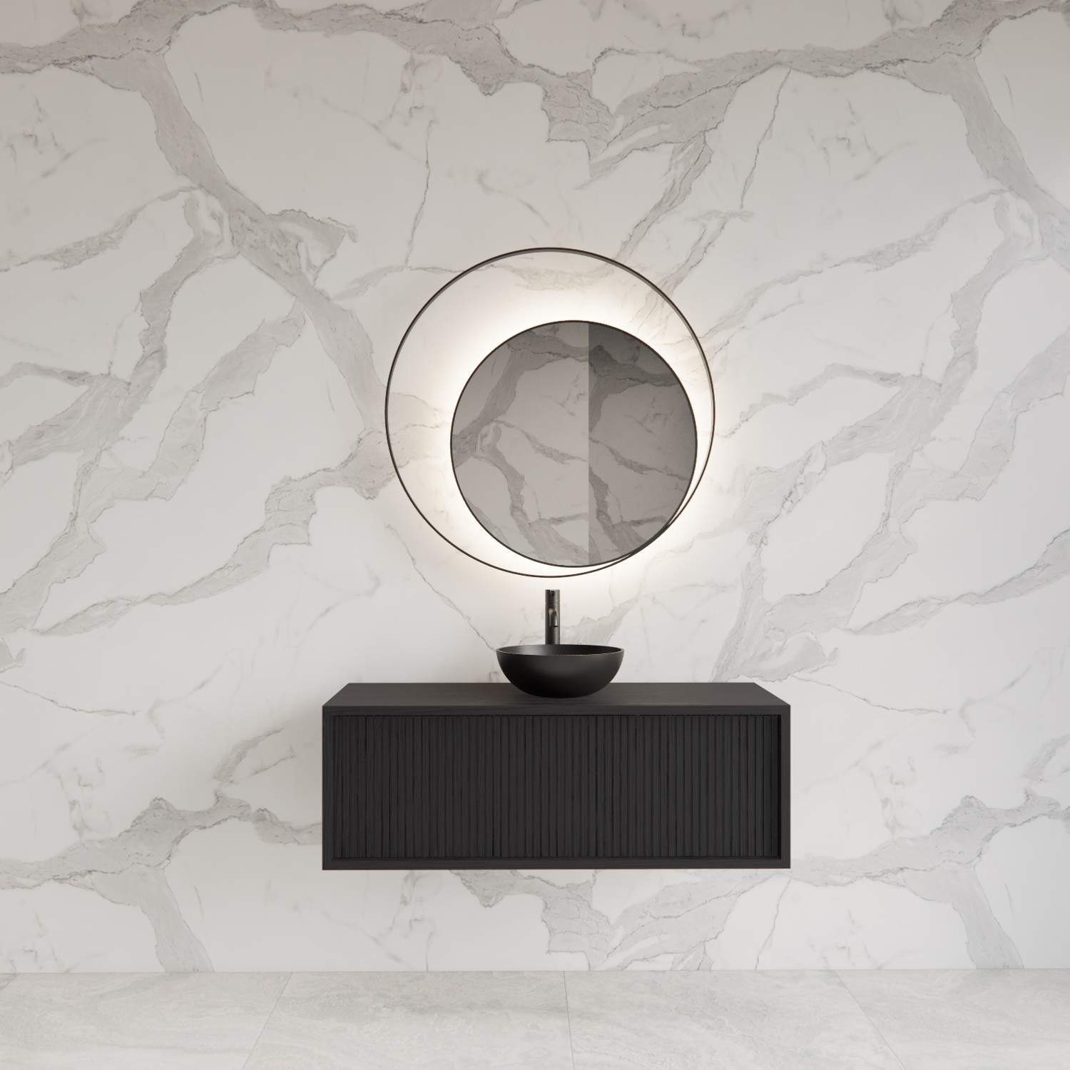 Gliss Design Onderkast  Heronimus 90x45x35 cm Met Topplaat Black Veneer