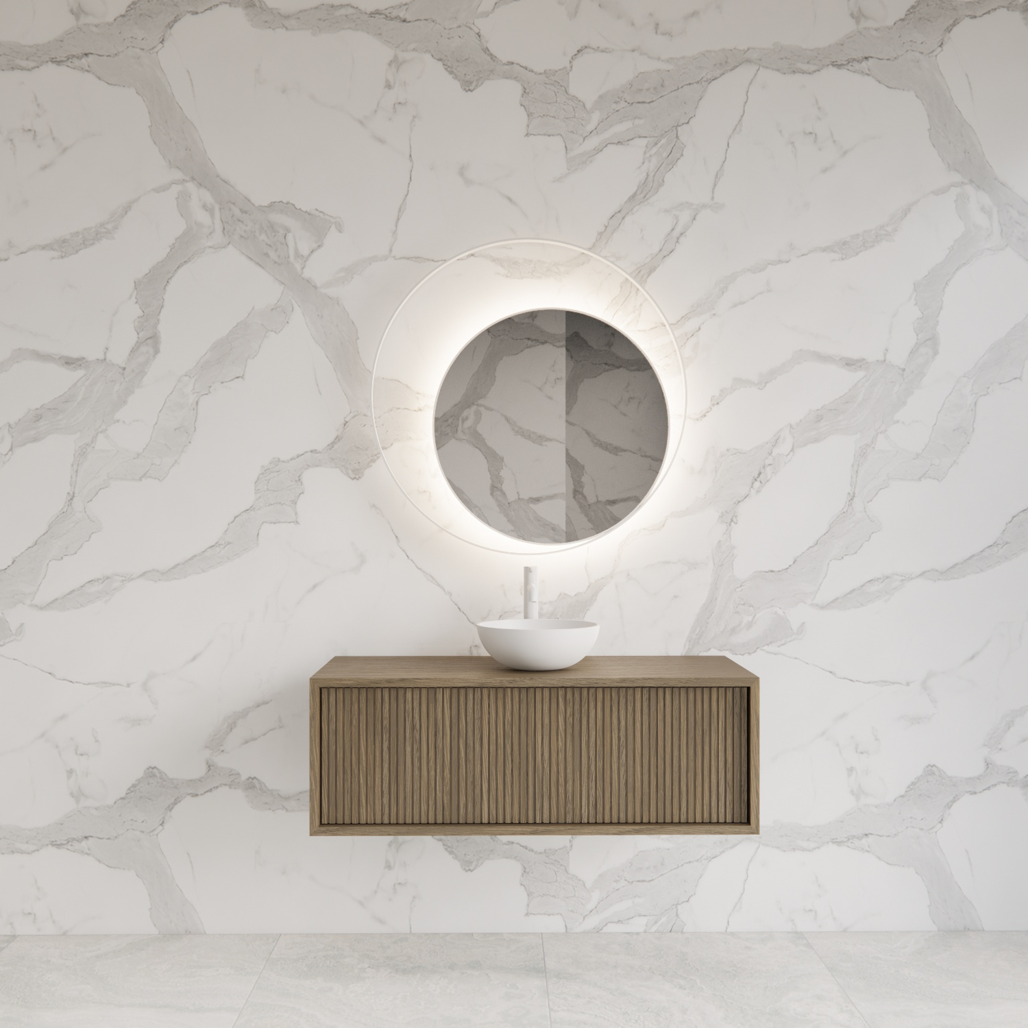 Gliss Design Onderkast  Heronimus 100x45x35 cm Met Topplaat Ash Grey