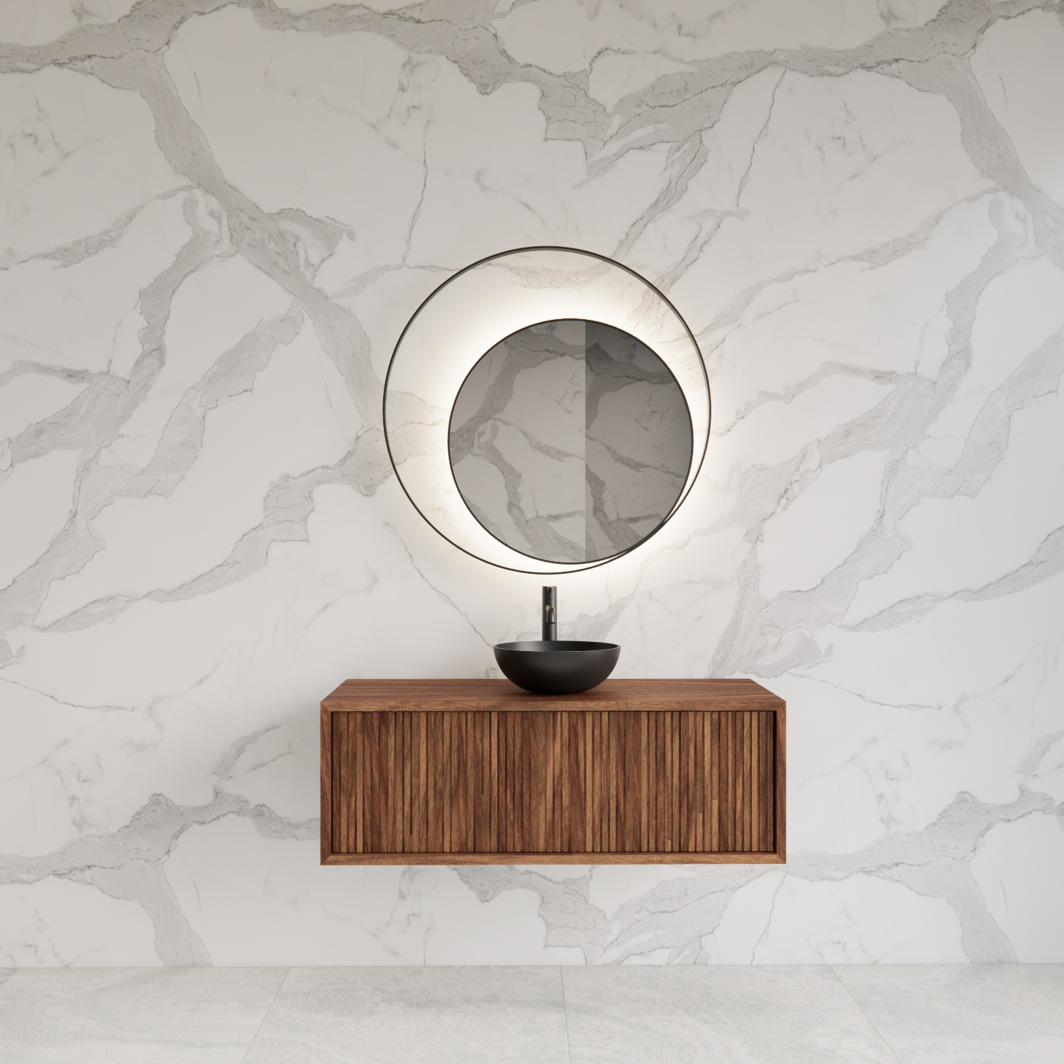 Gliss Design Onderkast  Heronimus 90x45x35 cm Met Topplaat Walnut
