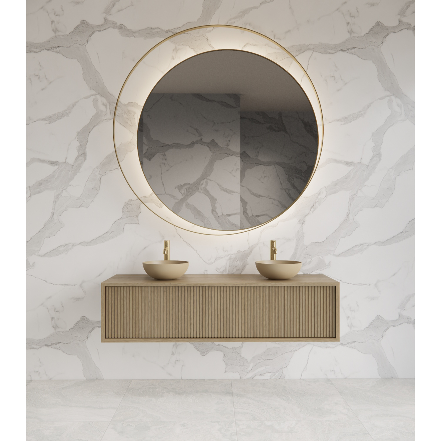 Gliss Design Onderkast  Heronimus 140x45x35 cm Met Topplaat Corn Silk