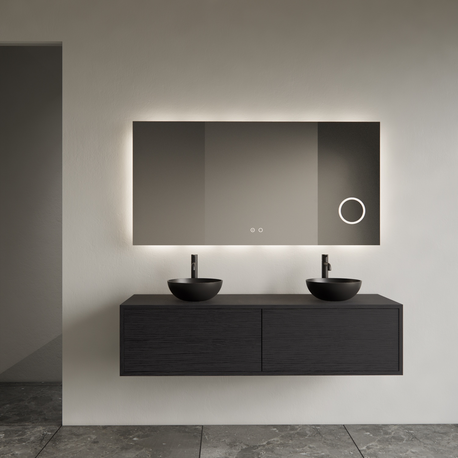 Gliss Design Onderkast  Joa Black Veneer 120 CM 2 Laden Incl.Topplaat