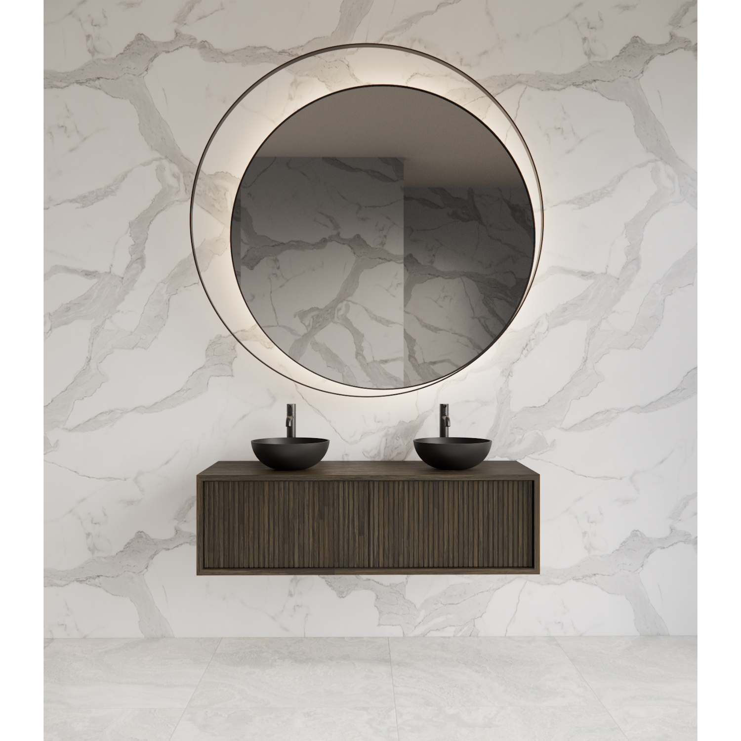 Gliss Design Onderkast  Heronimus 120x45x35 cm 2 Laden Met Topplaat Charcoal