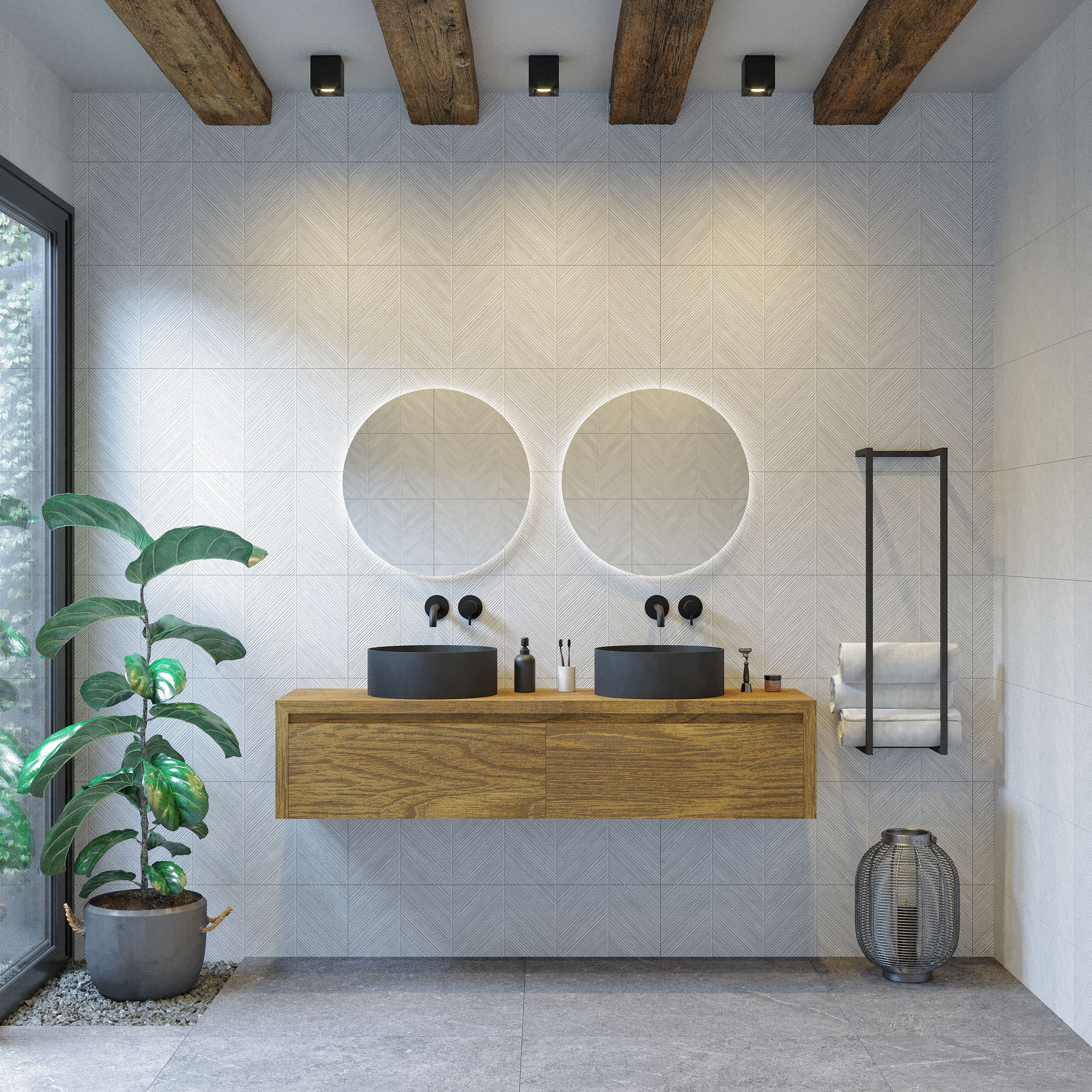 Gliss Design Badkamermeubelset Gliss Ares 160 cm Met Waskom Castle Brown
