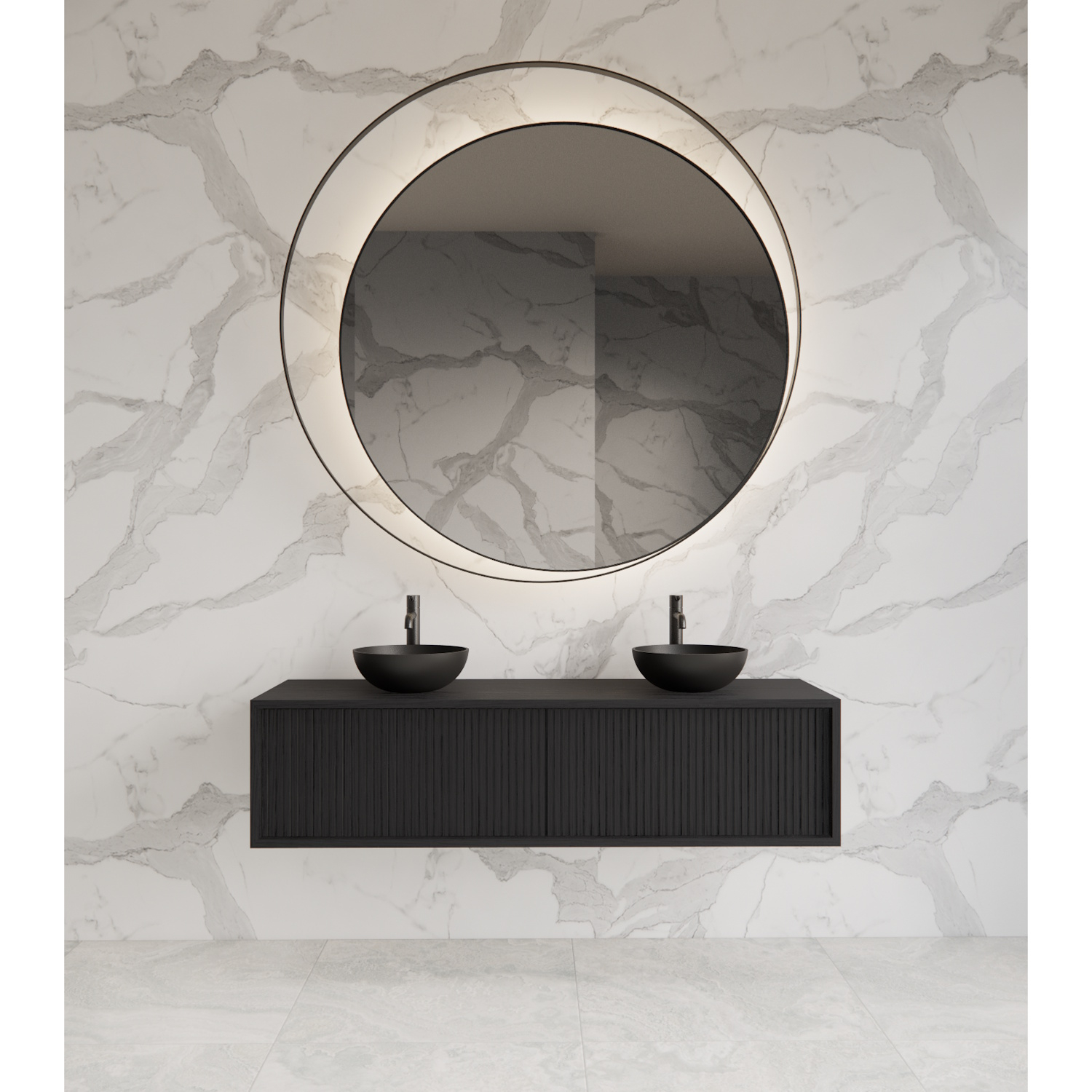 Gliss Design Onderkast  Heronimus 140x45x35 cm 2 Laden Met Topplaat Black Veneer