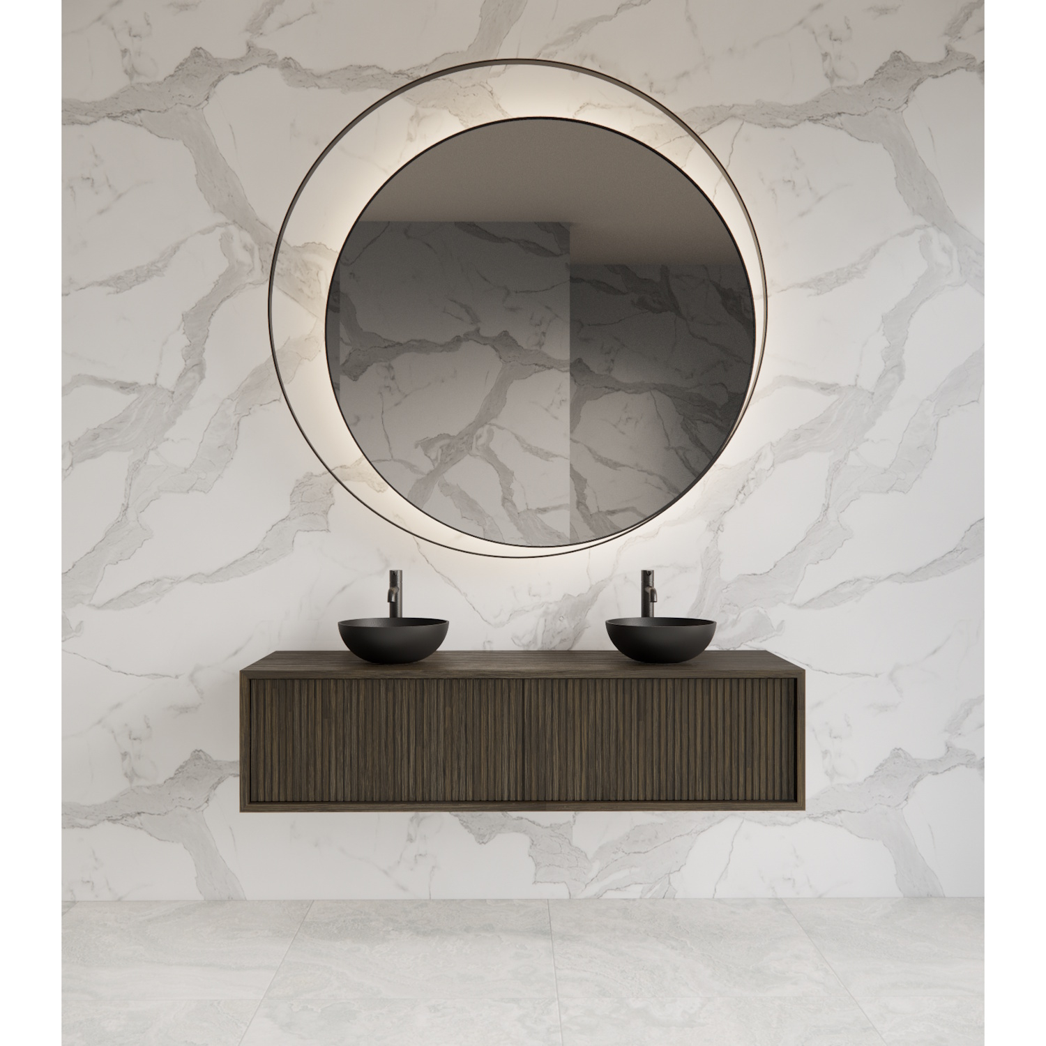 Gliss Design Onderkast  Heronimus 140x45x35 cm 2 Laden Met Topplaat Charcoal