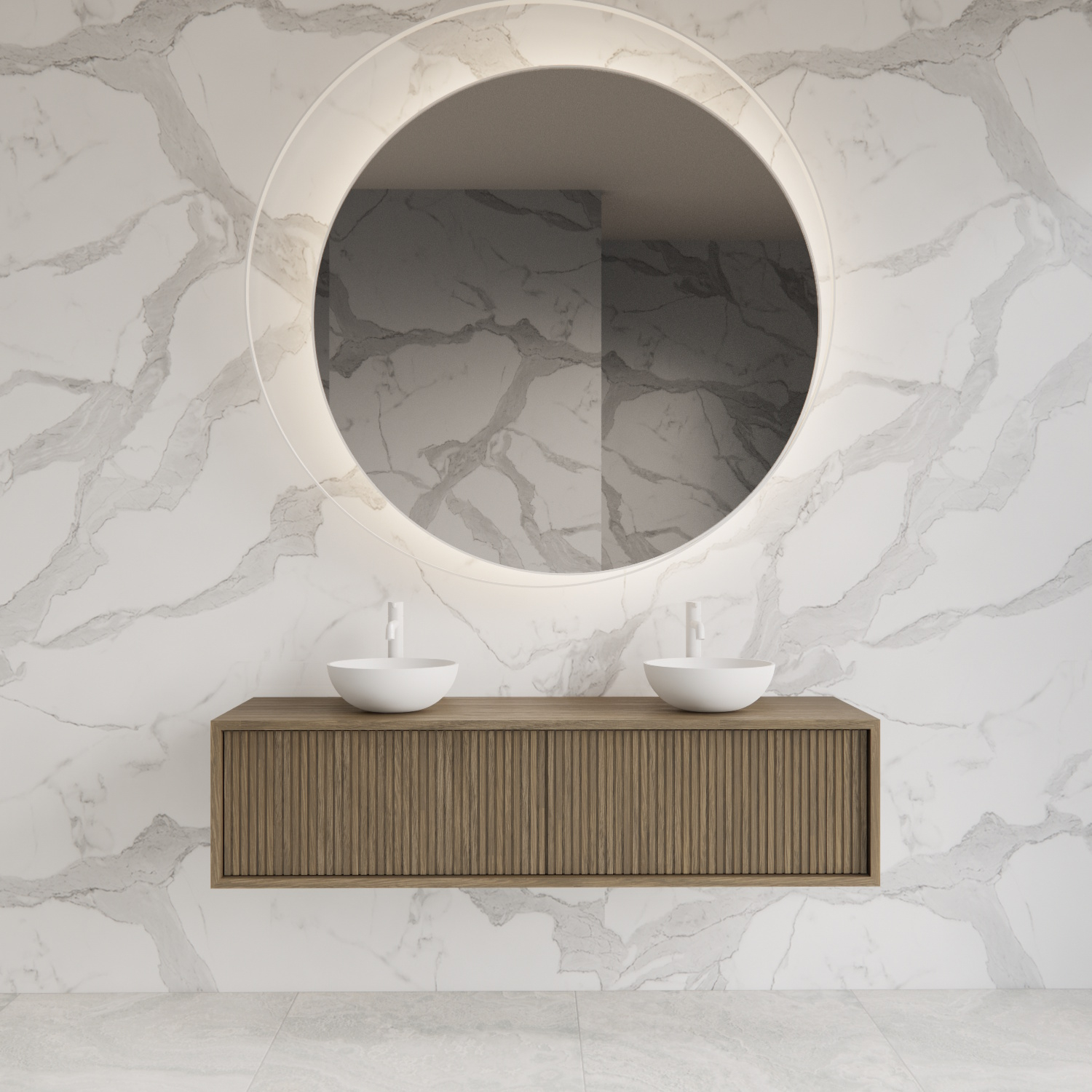 Gliss Design Onderkast  Heronimus 140x45x35 cm 2 Laden Met Topplaat Ash Grey