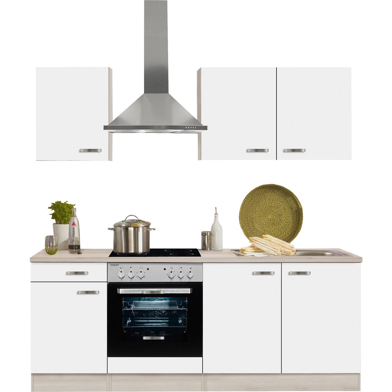 OPTIFIT Keukenblok Faro Breedte 210 cm, optioneel met elektrische apparaten, met werkblad