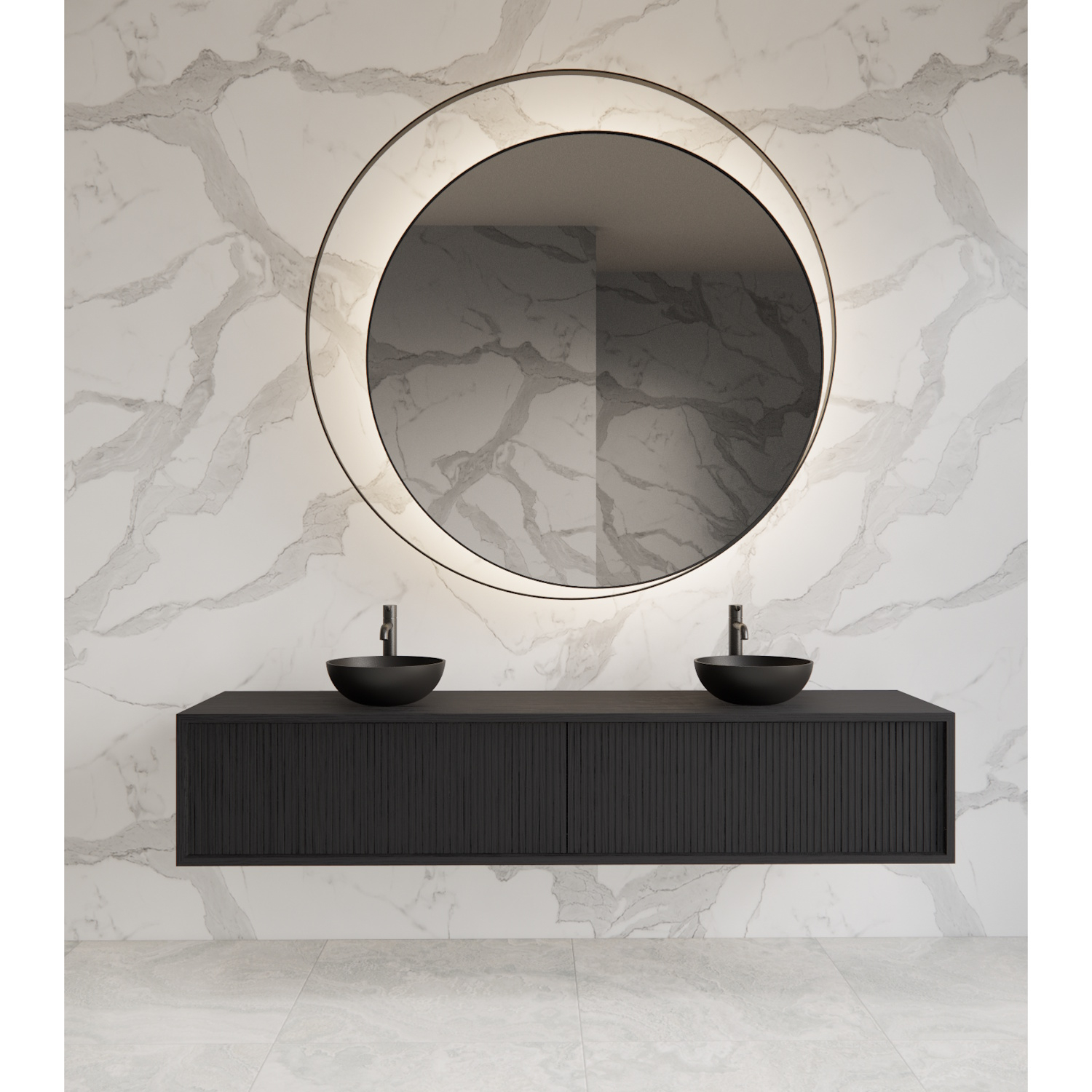 Gliss Design Onderkast  Heronimus 160x45x35 cm 2 Laden Met Topplaat Black Veneer