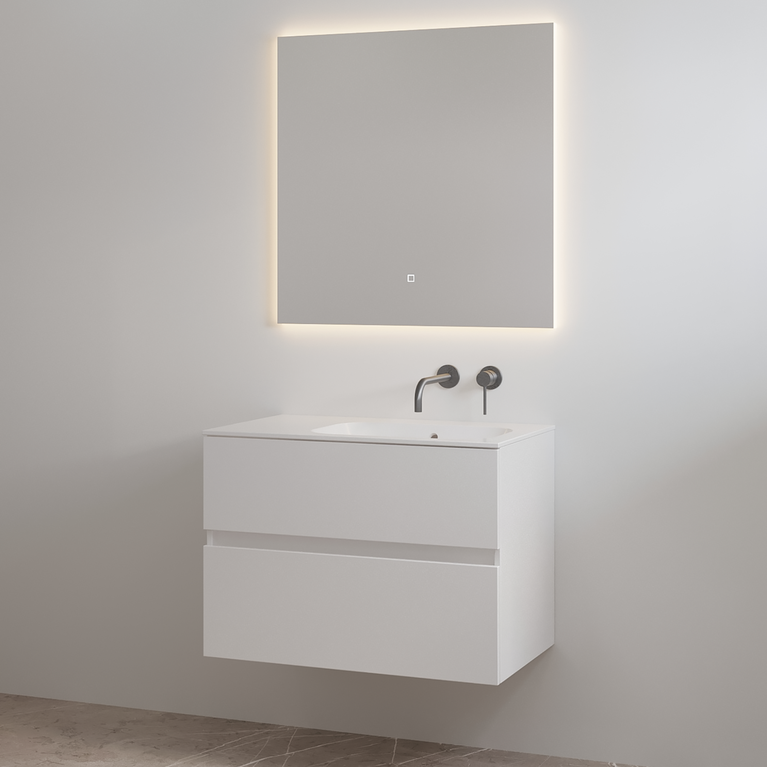Best Design Badmeubelset zonder Kraangat  Splash 80 cm Glans Wit