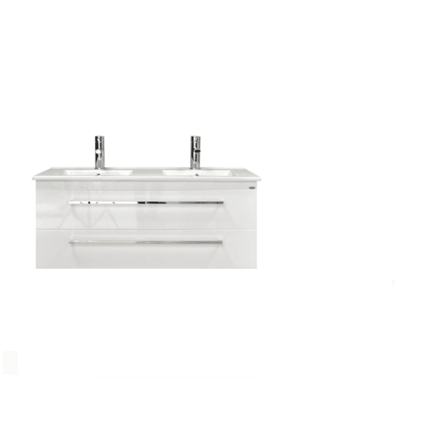Sanicare Badkamermeubelset  Q1 2 Soft Close Lades Hoogglans Wit 121x46 cm