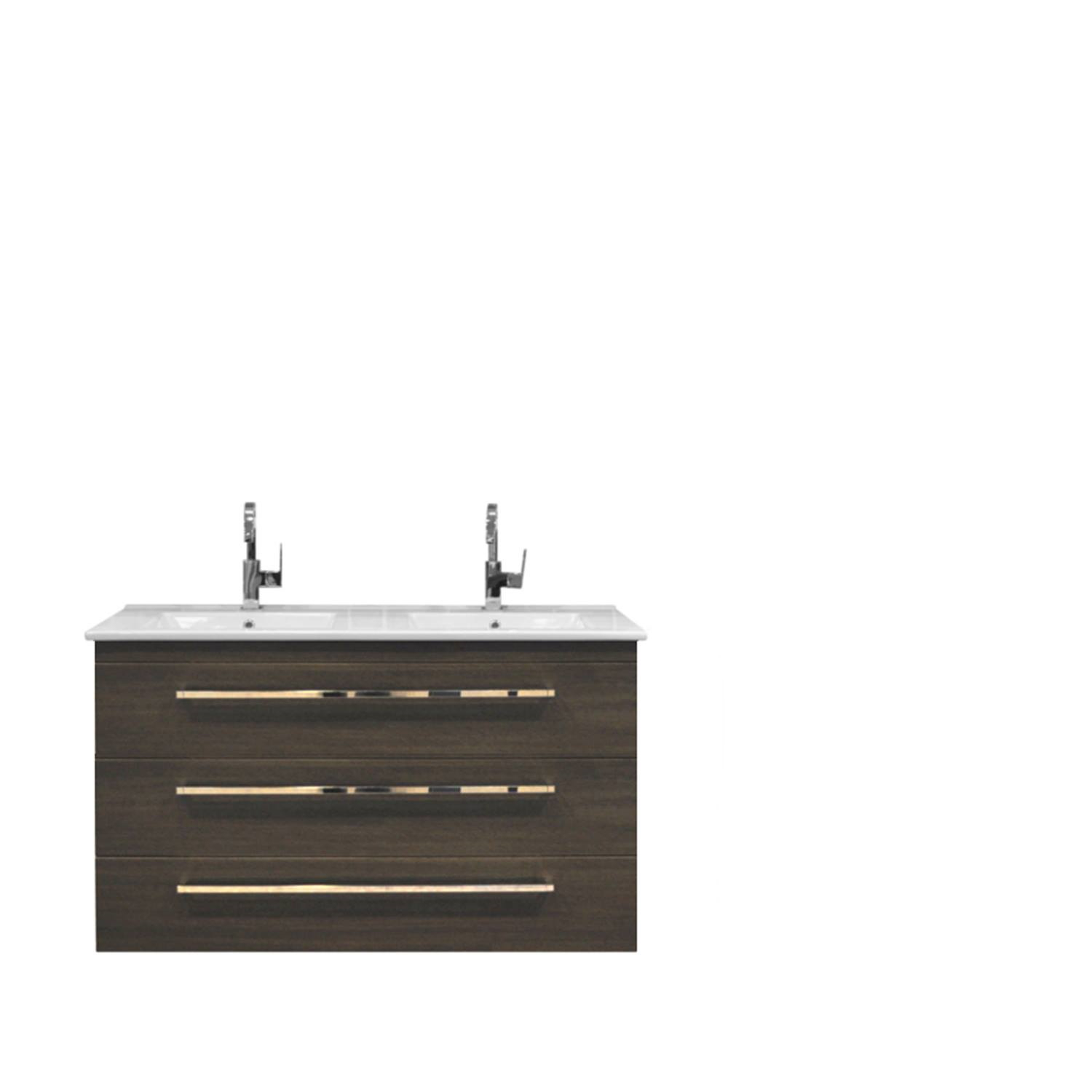 Sanicare Badkamermeubelset  Q1 3 Soft Close Lades Schots Eiken 121x46 cm