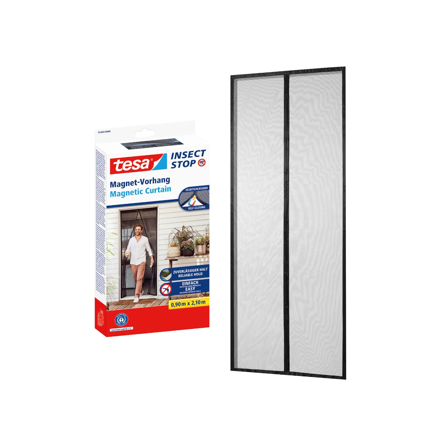 Tesa Insectenstop Zelfsluitend Magneetgordijn 0,9x2,1m