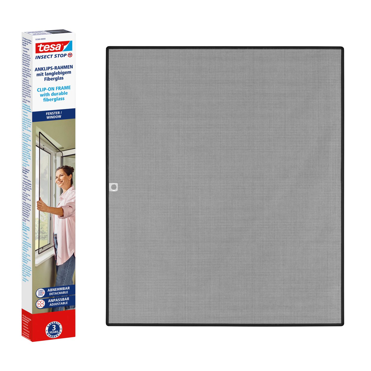 Tesa Insectenhor Stop Clip-on Frame 1,2x1,4m Antraciet