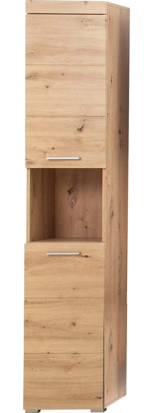 Welltime Hoge kast Avena Badkamer hoge kast met open vak, 2 deuren en 2 planken