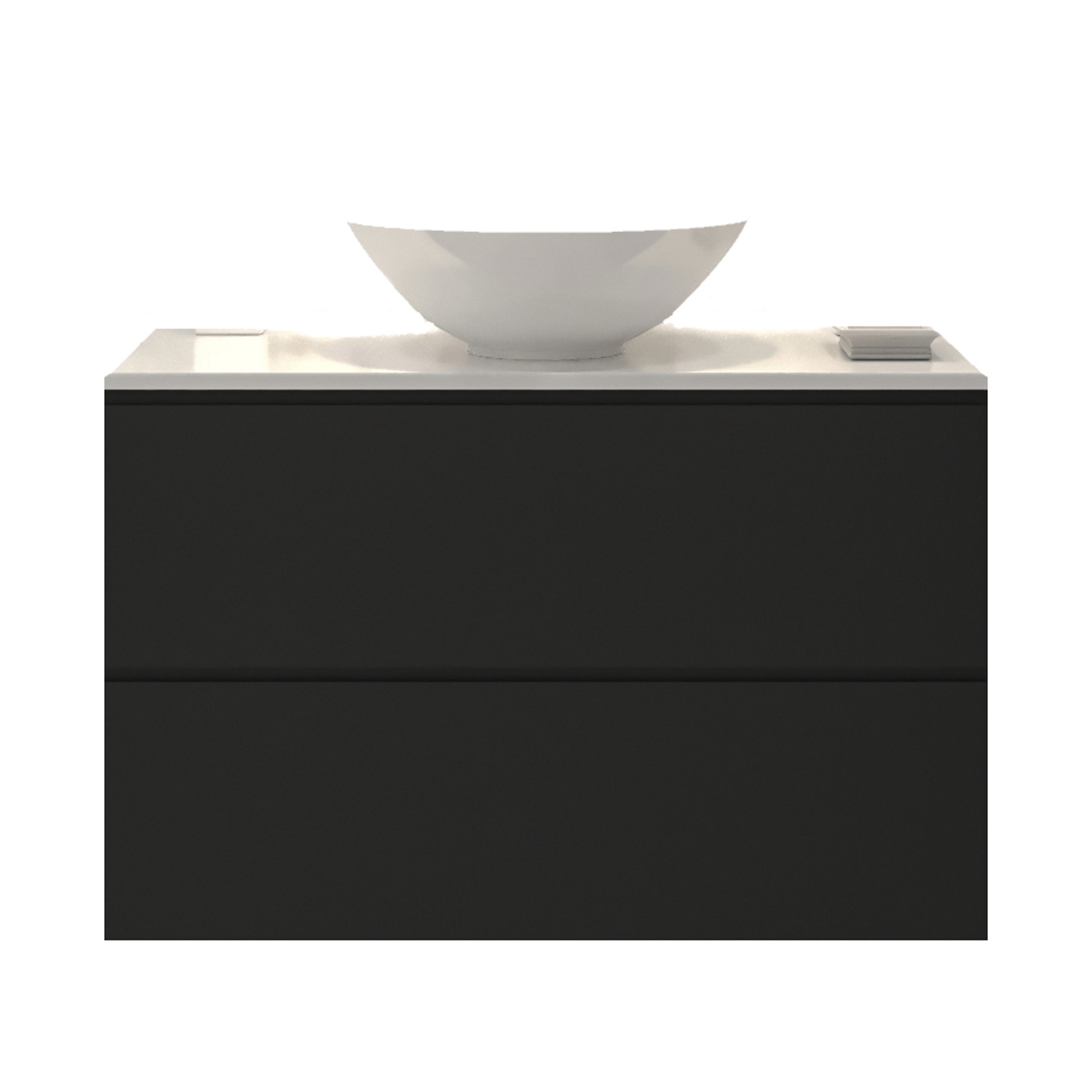 Gliss Design Badkamermeubelset Gliss Hermes 80 cm Mat Zwart Met Waskom
