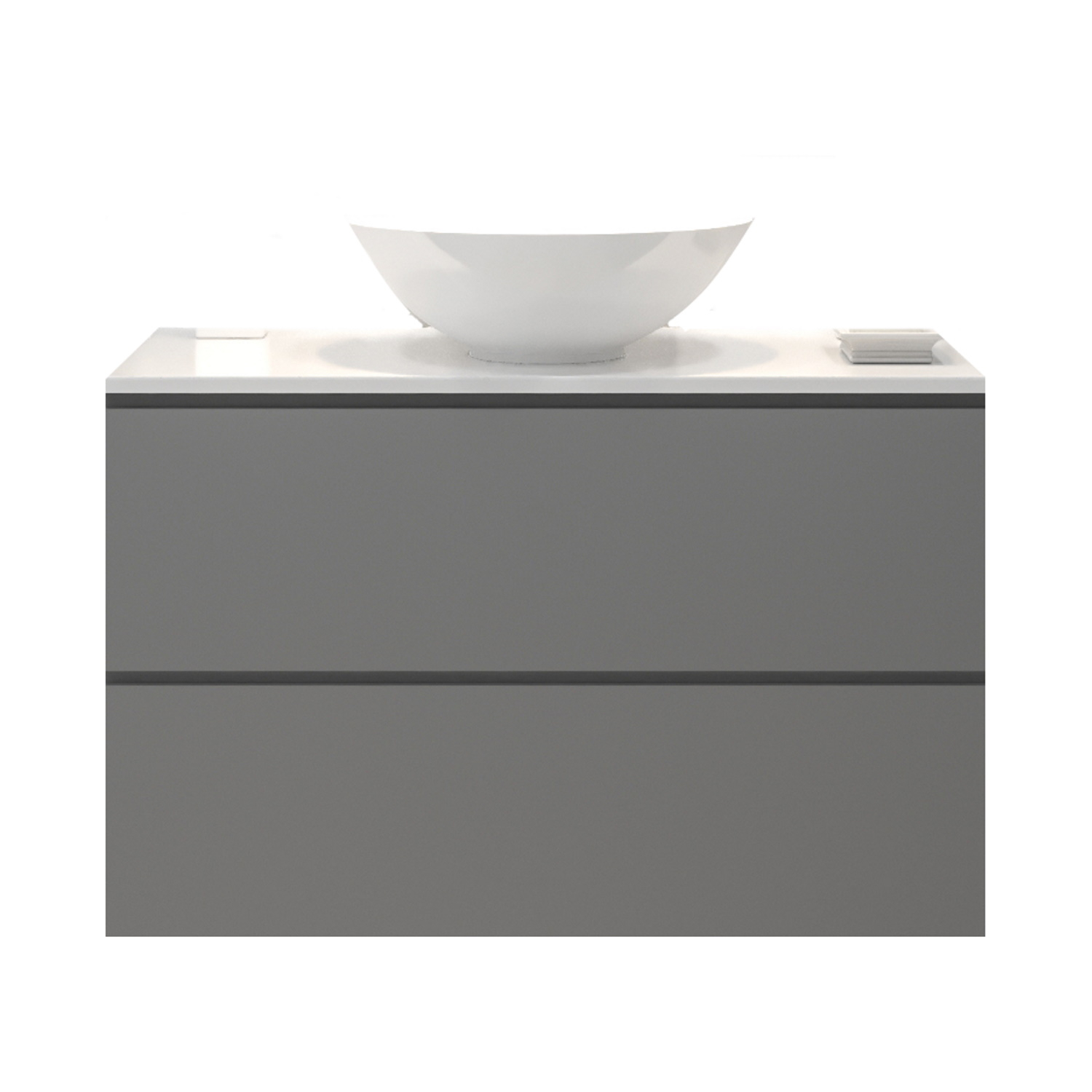 Gliss Design Badkamermeubelset Gliss Hermes 80 cm Beton Grijs Met Waskom