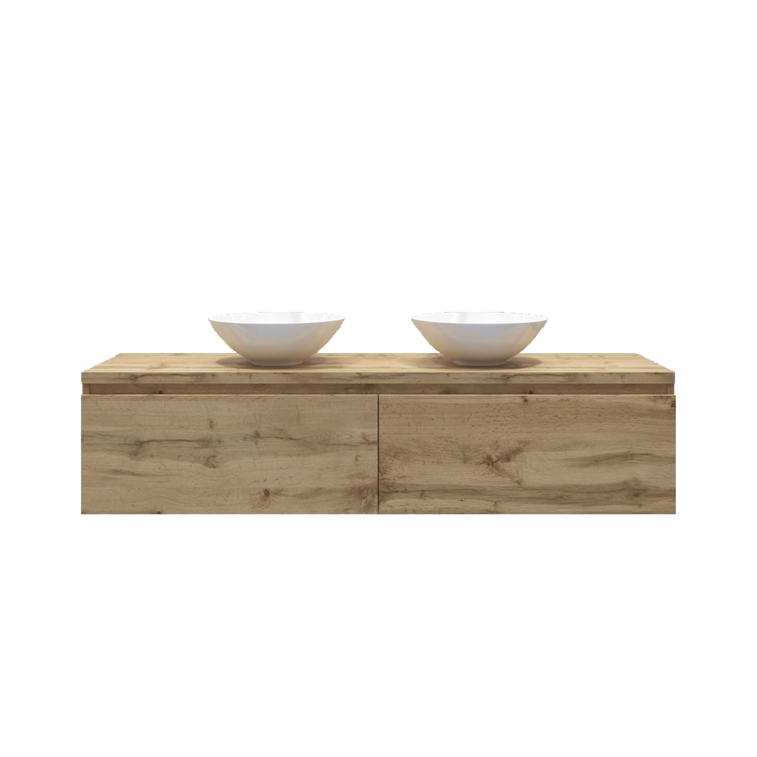 Gliss Design Badkamermeubelset Gliss Eros 160 cm Rustiek Eiken Met Waskom