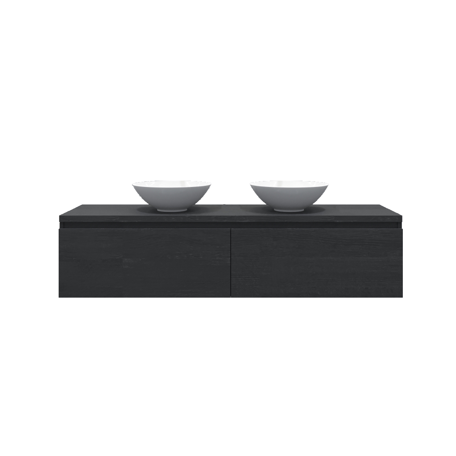 Gliss Design Badkamermeubelset Gliss Eros 160 cm Zwart Eiken Met Waskom