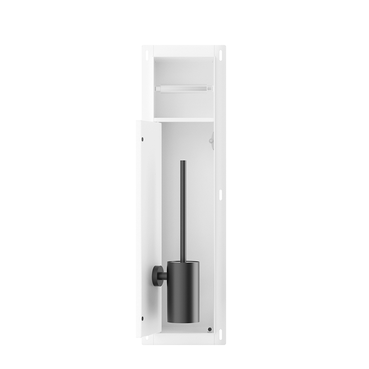 Boss & Wessing Toiletrol- en Borstelhouder Inbouw BWS Milan Betegelbaar Mat Wit