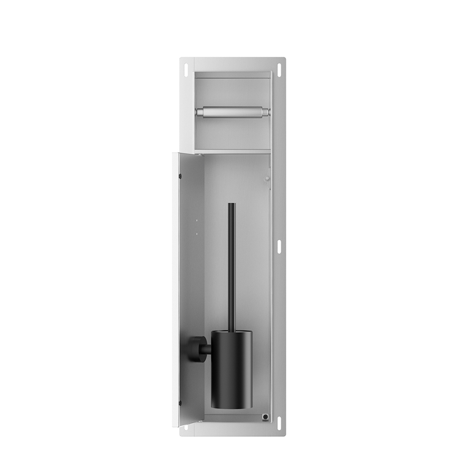 Boss & Wessing Toiletrol- en Borstelhouder Inbouw BWS Milan Betegelbaar RVS
