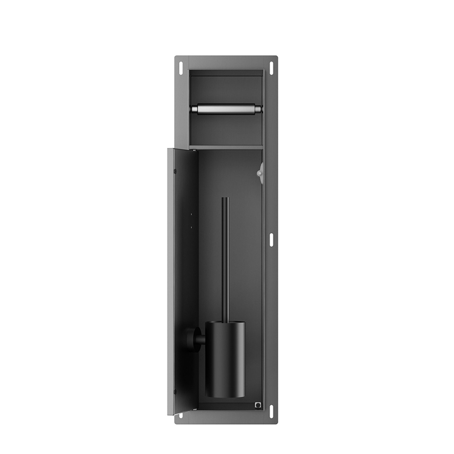 Boss & Wessing Toiletrol- en Borstelhouder Inbouw BWS Milan Betegelbaar Gunmetal