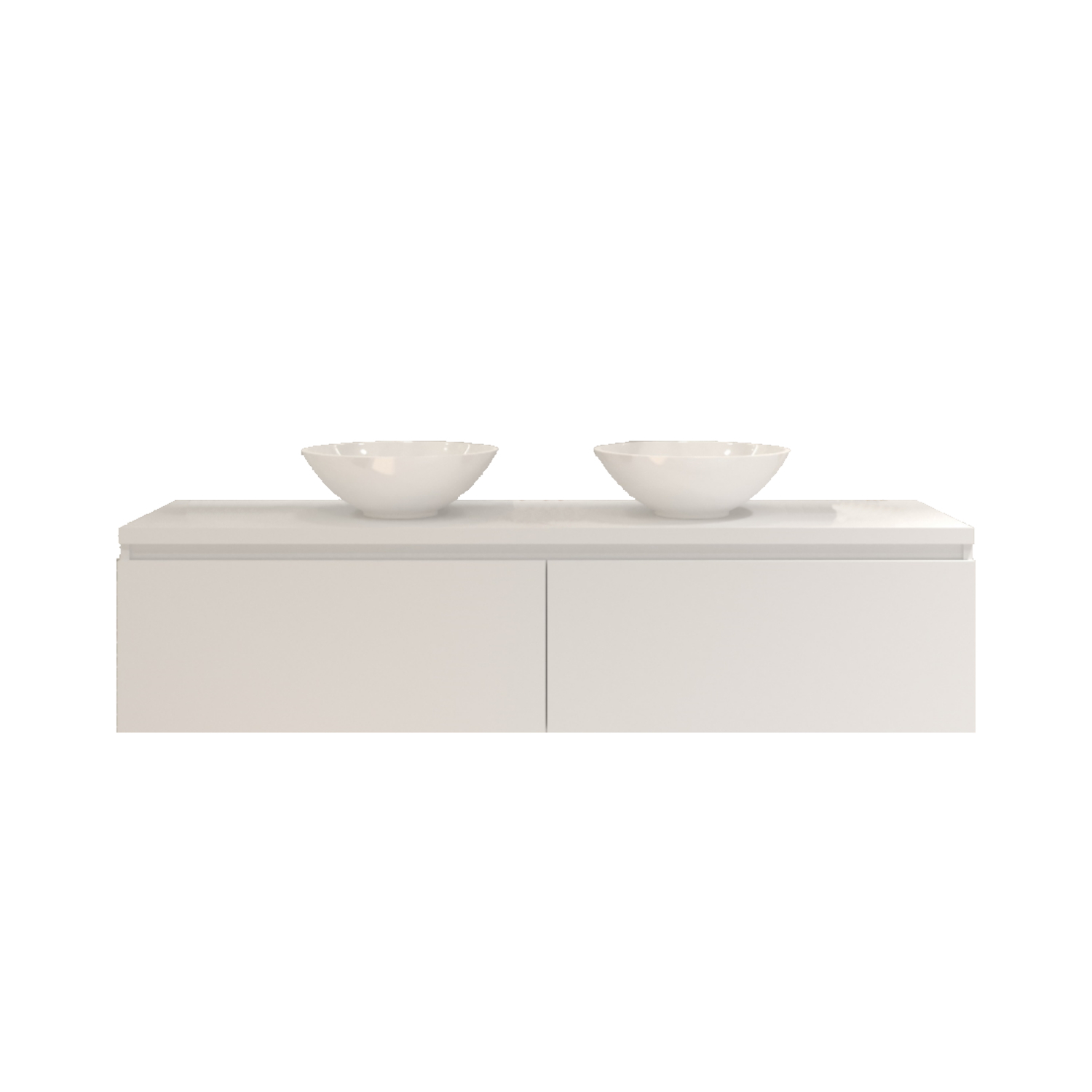 Gliss Design Badkamermeubelset Gliss Eros 160 cm Mat Wit Met Waskom