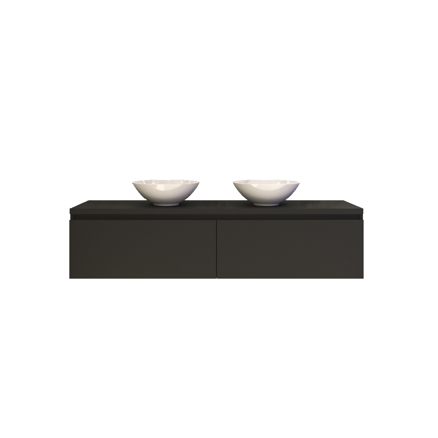 Gliss Design Badkamermeubelset Gliss Eros 160 cm Mat Zwart Met Waskom