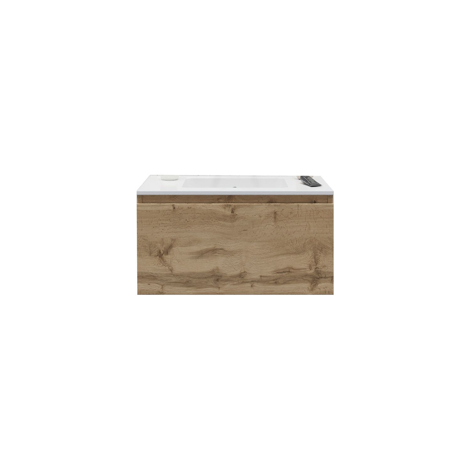 Gliss Design Badkamermeubelset Gliss Eros 80 cm Met Wastafel Rustiek Eiken