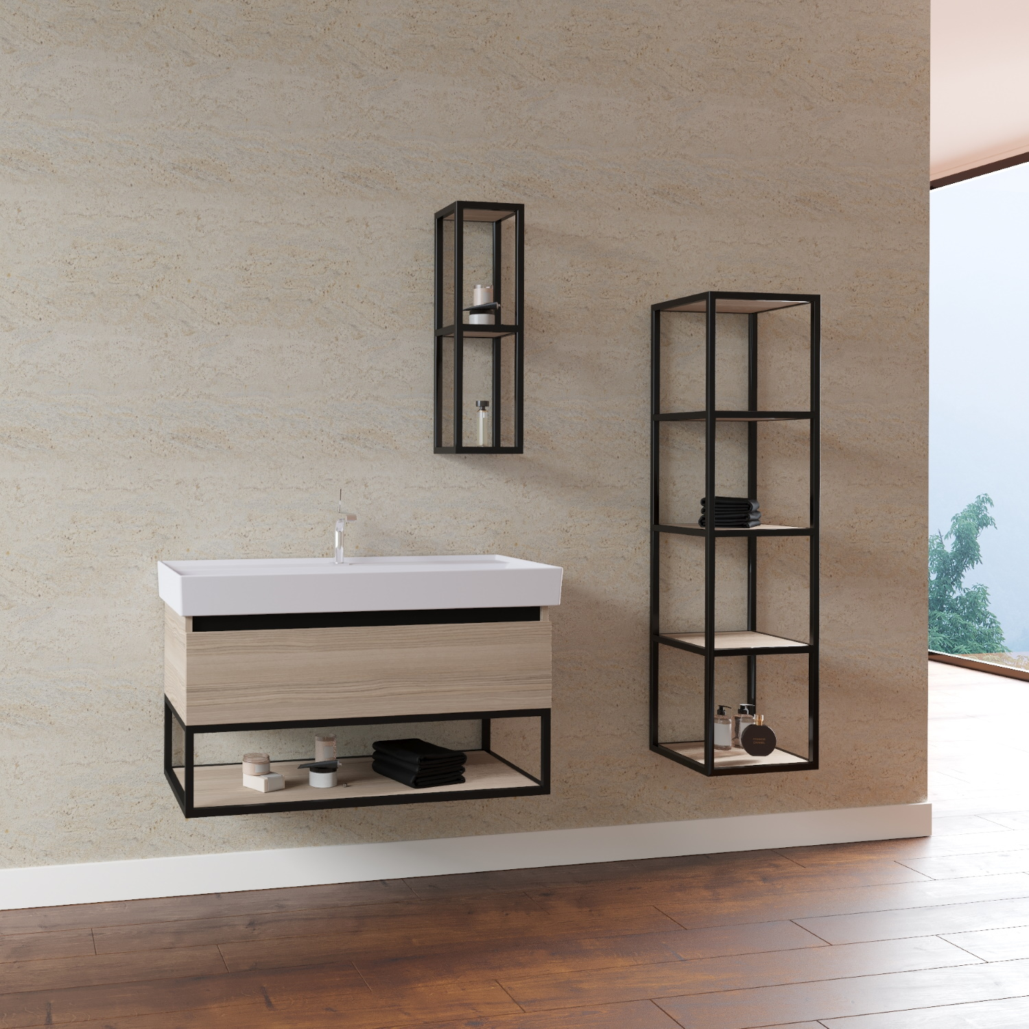 Boss & Wessing Badkamermeubelset BWS Harper 60 cm Noten