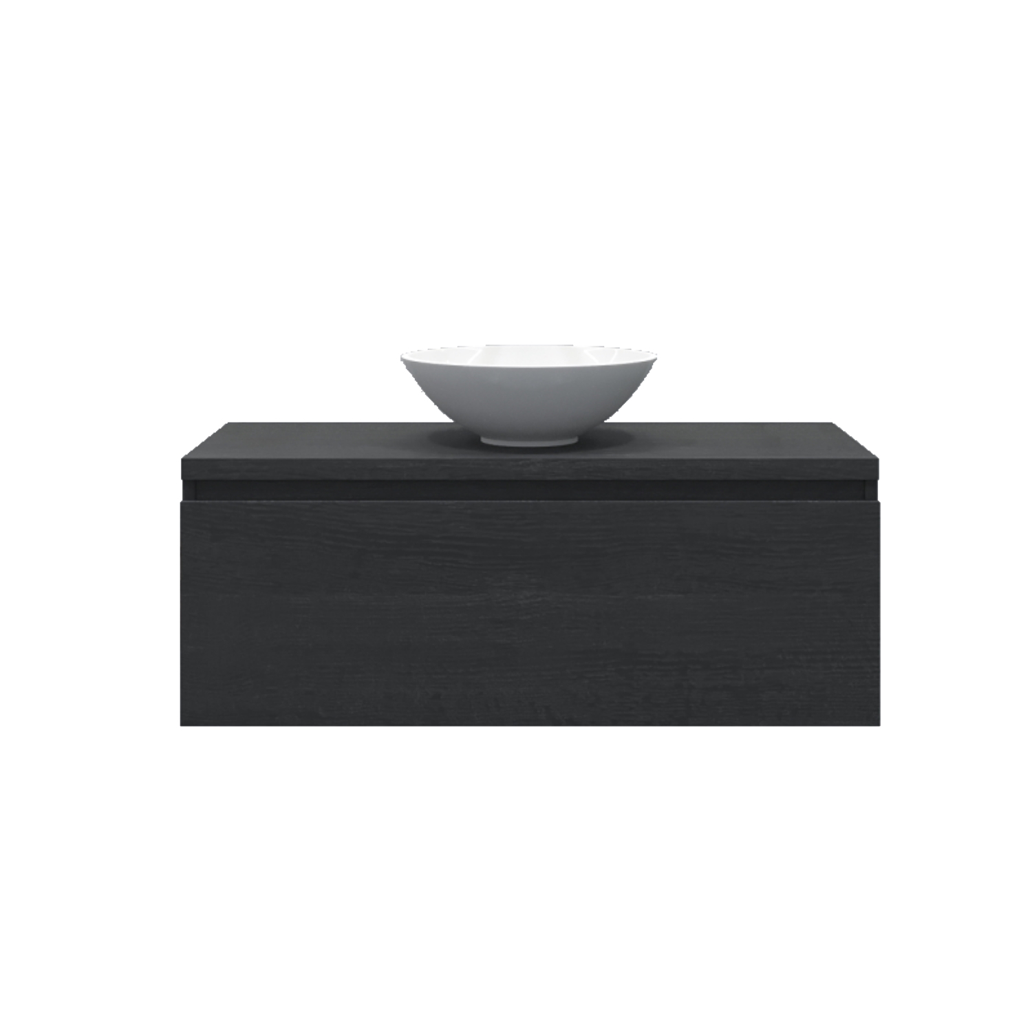 Gliss Design Badkamermeubelset Gliss Eros 100 cm Zwart Eiken Met Waskom