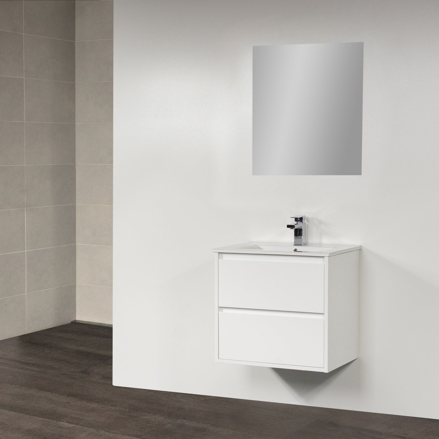 Sanitop Badkamermeubelset New Future Small 60cm Hoogglans Wit