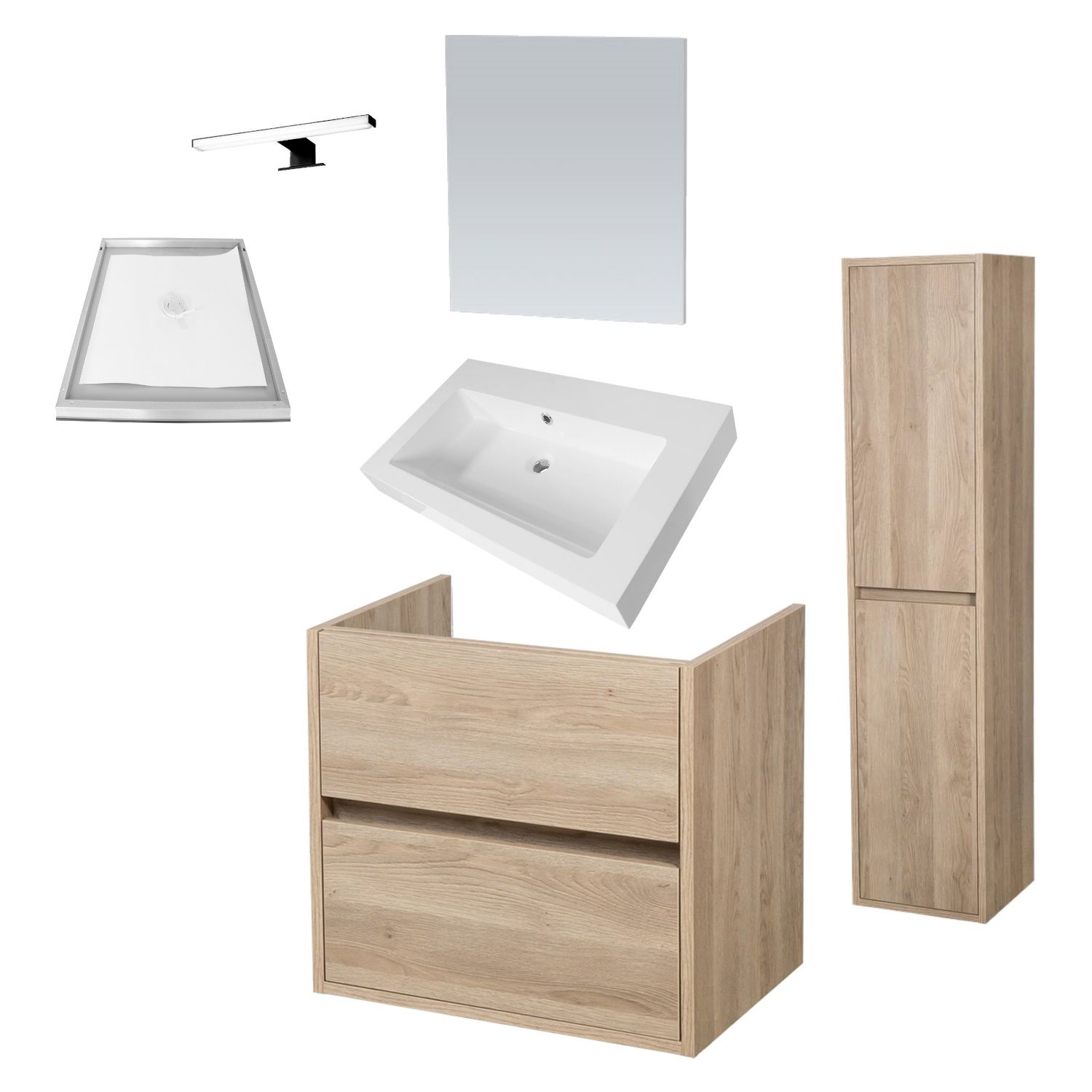 Sanitop Badkamermeubelset NEXXT Small 80cm Legno Calore