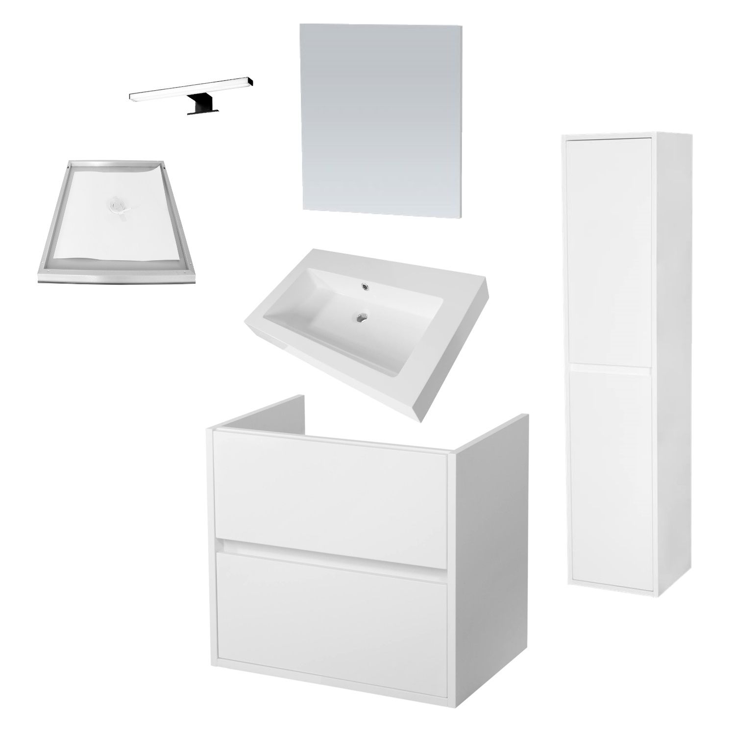 Sanitop Badkamermeubelset NEXXT Small 80cm Mat Wit