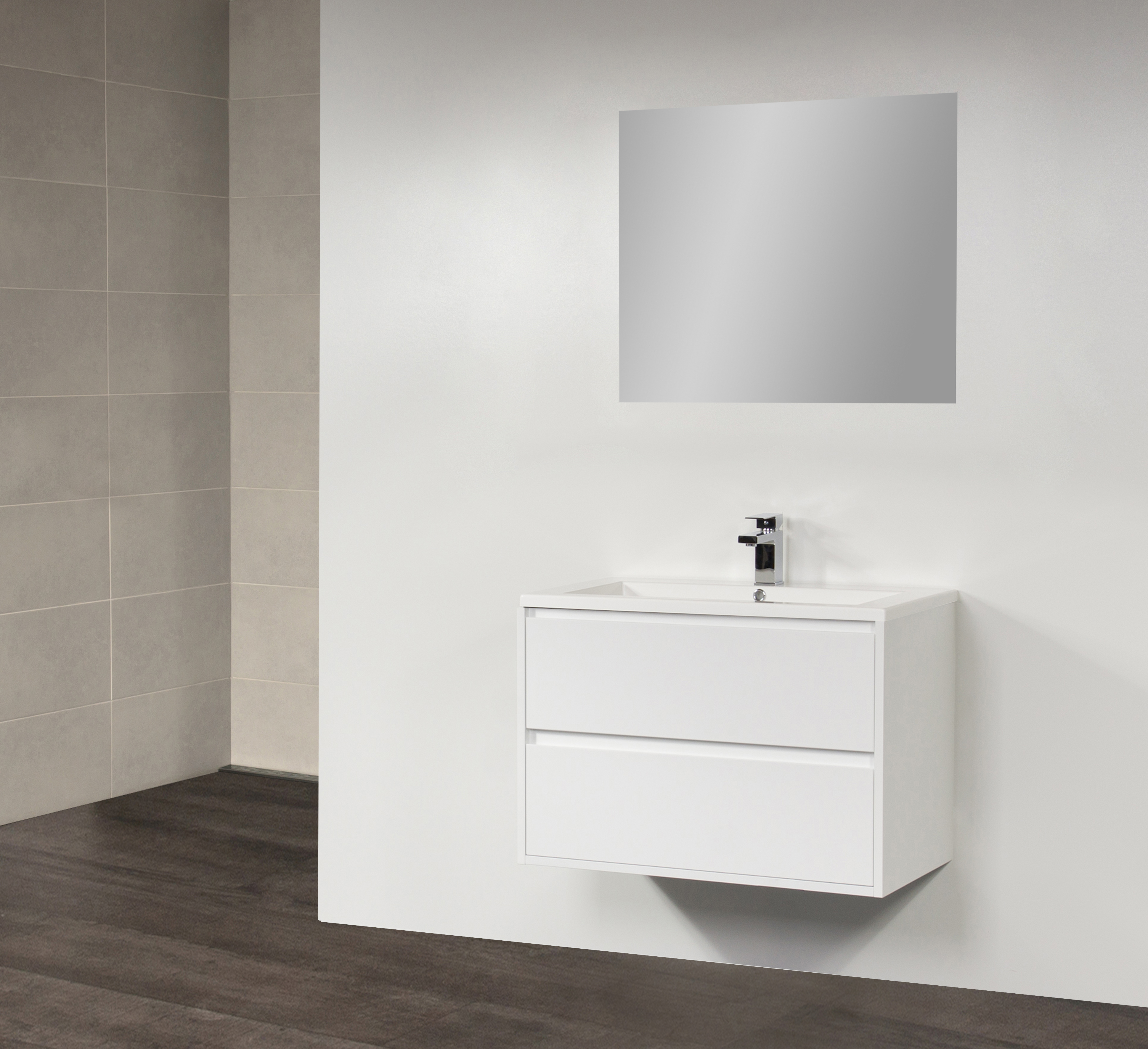 Sanitop Badkamermeubelset New Future Small 80cm Hoogglans Wit