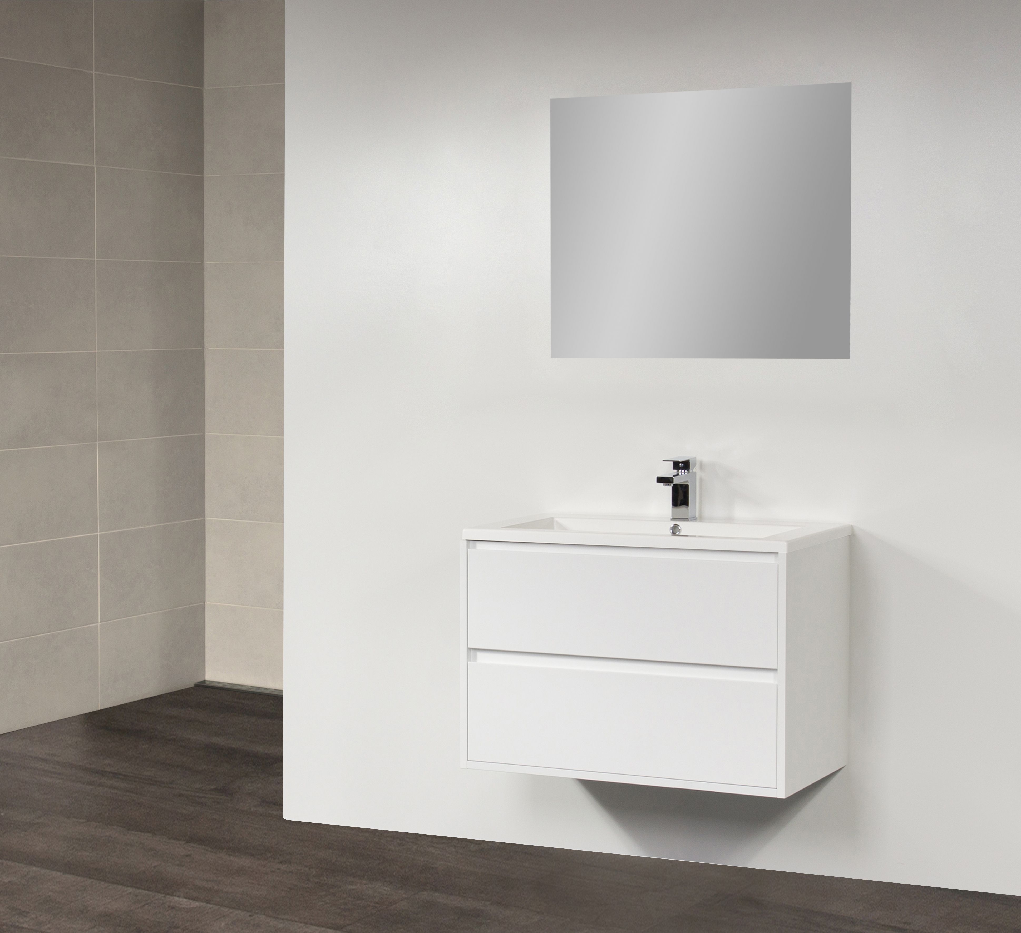 Sanitop Badkamermeubelset New Future Small 80cm Hoogglans Grijs