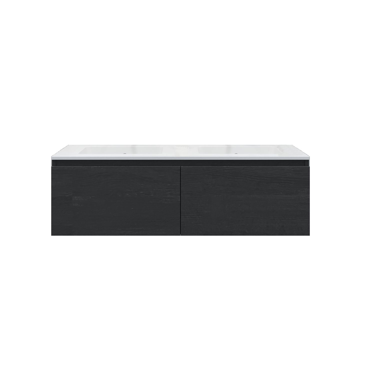 Gliss Design Badkamermeubelset Gliss Eros 120 cm Met Wastafel Met 2 Lades Zwart Eiken