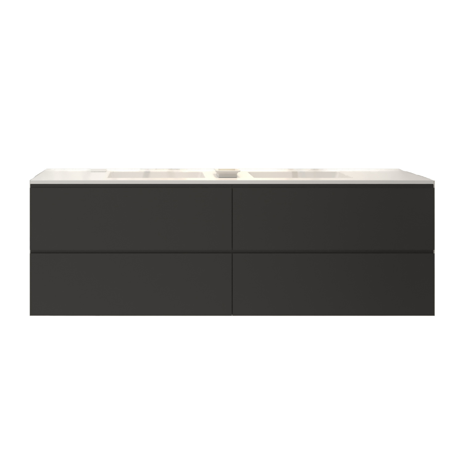Gliss Design Badkamermeubelset Gliss Zeus 160 cm Mat Zwart