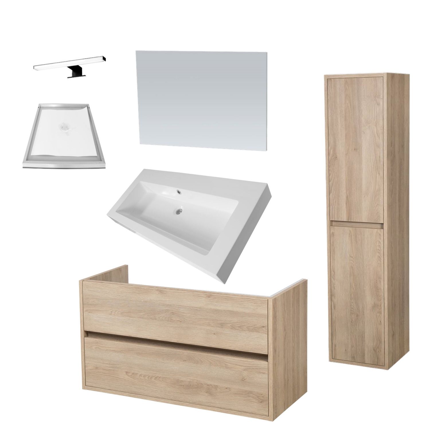 Sanitop Badkamermeubelset NEXXT Small 100cm Legno Calore