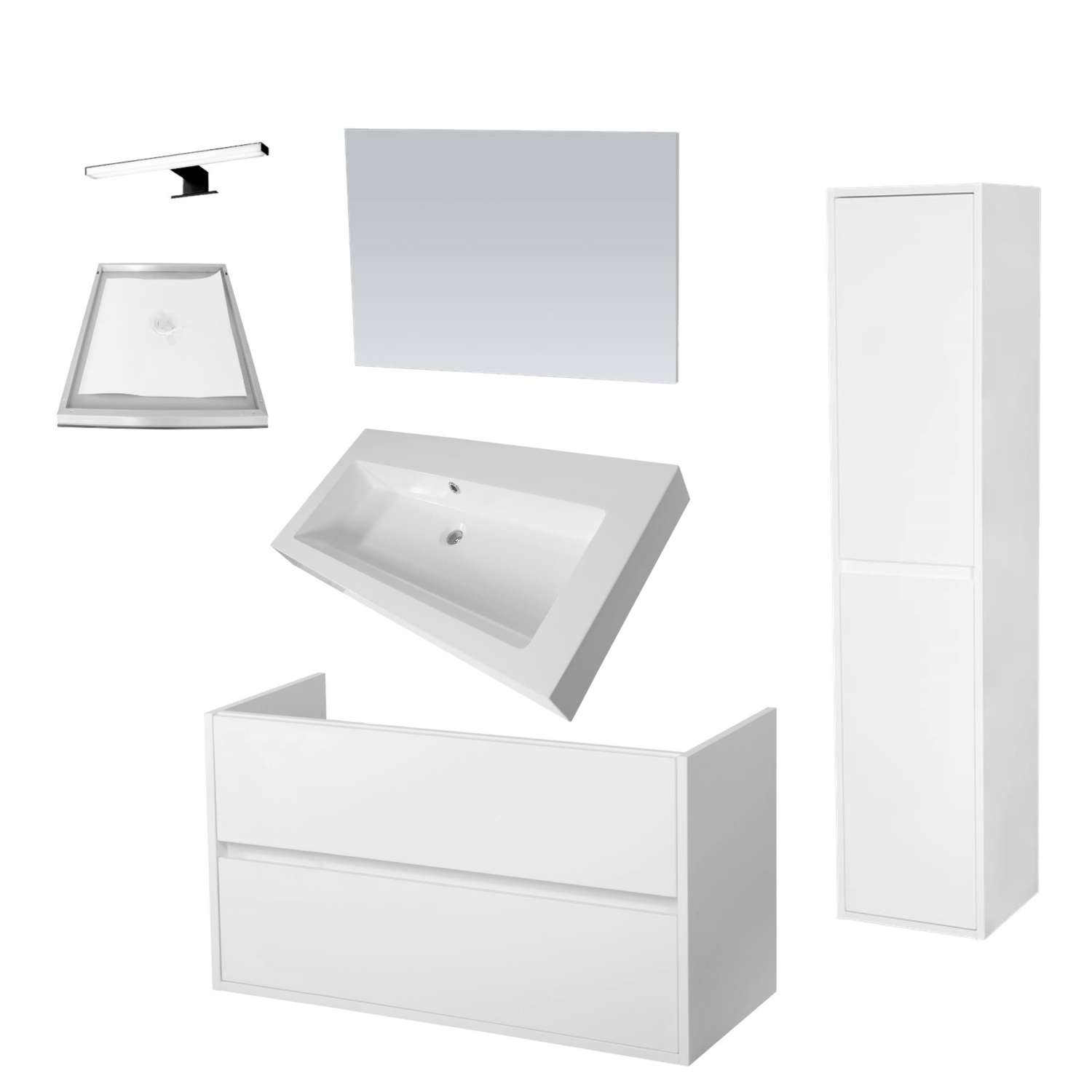 Sanitop Badkamermeubelset NEXXT 100cm Mat Wit