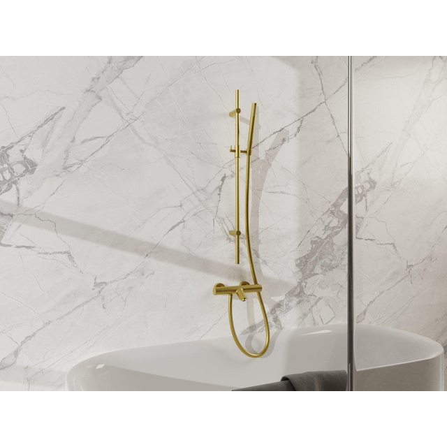 Fortifura Calvi Badkraan - met glijstangset - staafhanddouche - gladde doucheslang - geborsteld messing PVD (Goud) SW767490/SW720570/SW728176/SW720226