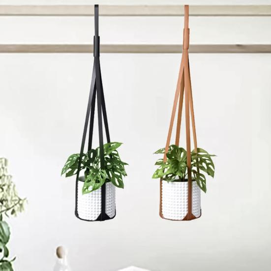 Hello Garden Hangende Wastafel Multifunctionele Verstelbare Kunstleren Ruimtebesparende Planten Hangmand voor Balkon zwart
