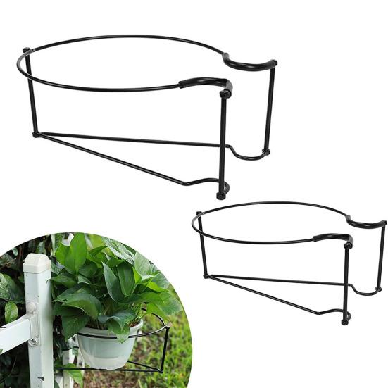 Amusedly 2 stuks Reling Plantenbak Plank Ruimtebesparende Drijvende Bloempot Houder Eenvoudige Montage Roestvrij Hangende Reling Plantenpot Rek voor Bloemenliefhebbers