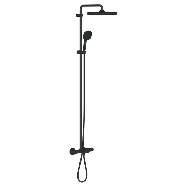 Grohe Vitalio Comfort 250 Quickfix Regendoucheset - 25cm - hoofddouche - vierkante handdouche - 2 straalsoorten - met badthermostaat - mat zwart 269842431