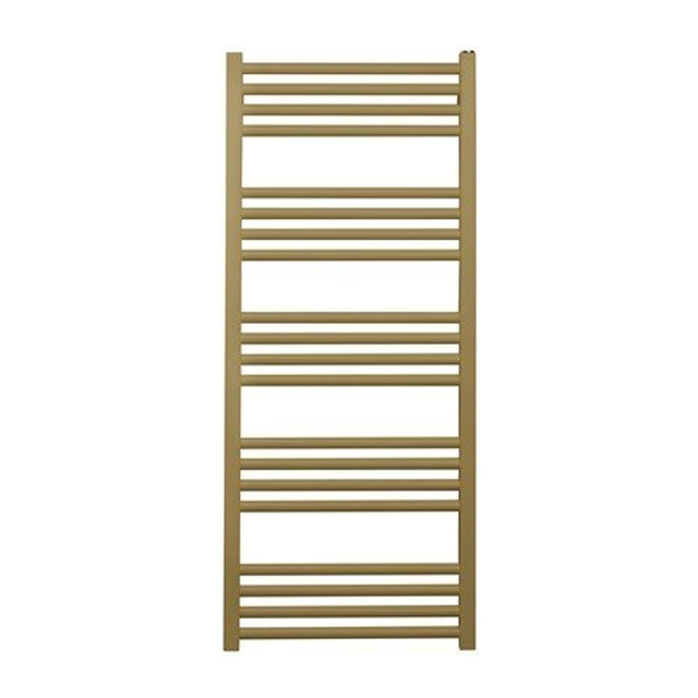 Crosswater MPRO handdoekradiator - 114x48cm - 447 watt - geborsteld messing (goud) MP48X1140F