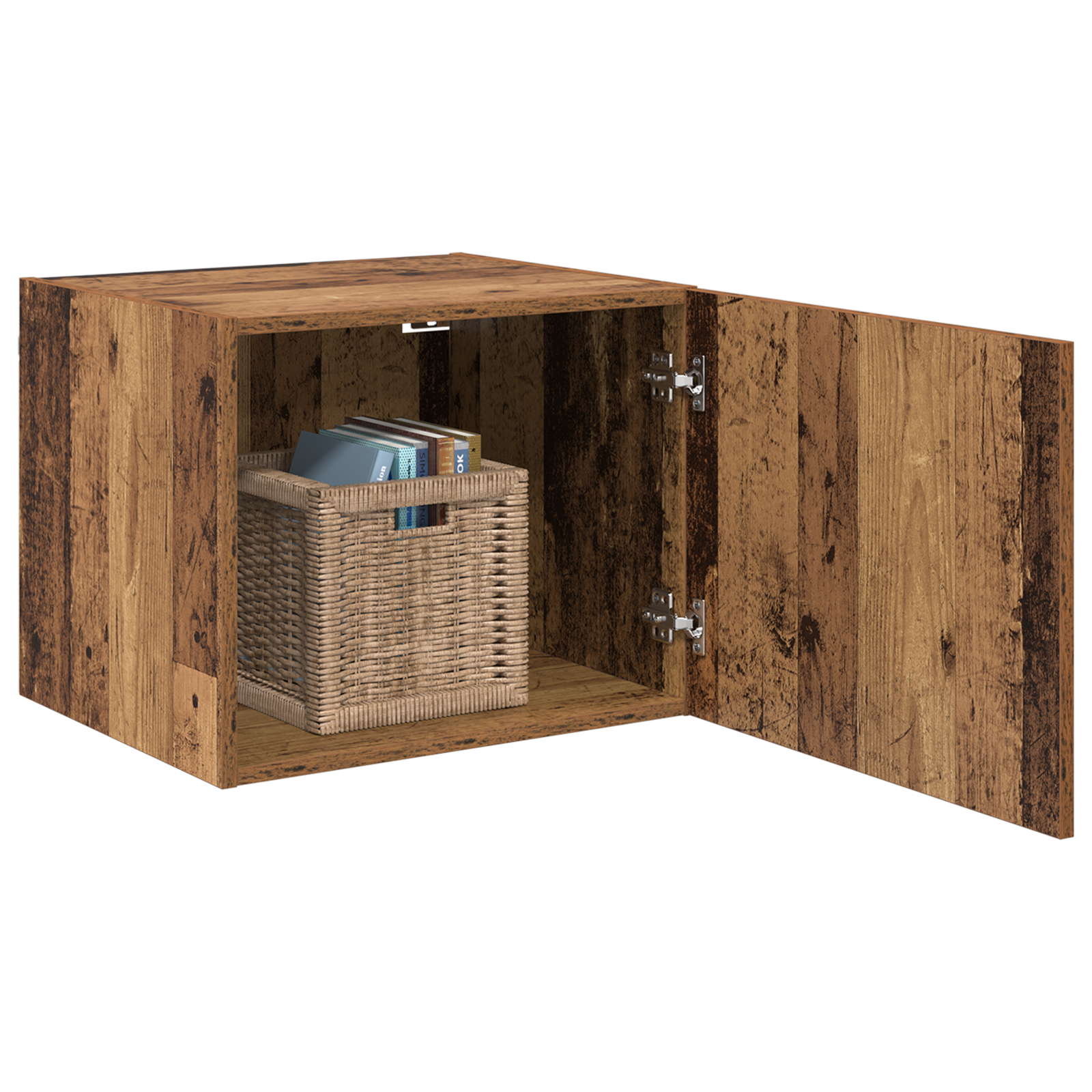 vidaXL Wandkast Wandgemonteerd met de deur Oud hout 50 x 42.5 x 40 cm Bewerkt hout